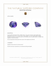 1.20 Ct. Violet Sapphire from Ceylon (Sri Lanka) Appraisal