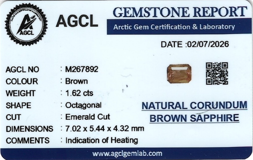1.62 Ct. Brown Sapphire from Madagascar