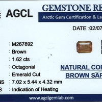 1.62 Ct. Brown Sapphire from Madagascar Scan Report