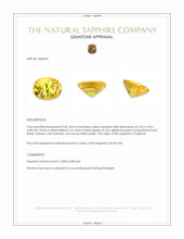 0.60 Ct. Yellow Sapphire from Thailand Appraisal