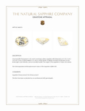 1.06 Ct. Yellow Sapphire from Ceylon (Sri Lanka) Appraisal