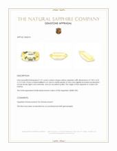1.01 Ct. Yellow Sapphire from Ceylon (Sri Lanka) Appraisal