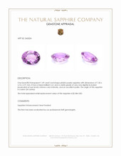 1.49 Ct. Pinkish Purple Sapphire from Ceylon (Sri Lanka) Appraisal