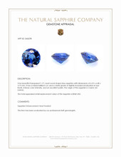 1.21 Ct. Blue Sapphire from Ceylon (Sri Lanka) Appraisal