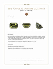 2.49 Ct. Yellowish Green Sapphire from Madagascar Appraisal