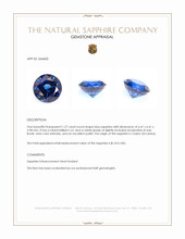 1.27 Ct. Blue Sapphire from Ceylon (Sri Lanka) Appraisal