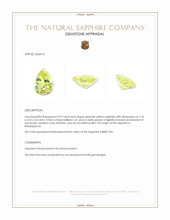0.99 Ct. Greenish Yellow Sapphire from Madagascar Appraisal