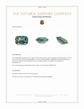 1.03 Ct. Bluish Green Sapphire from Madagascar Appraisal