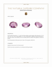 1.11 Ct. Pinkish Purple Sapphire from Ceylon (Sri Lanka) Appraisal