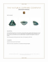 1.00 Ct. Bluish Green Sapphire from Ceylon (Sri Lanka) Appraisal