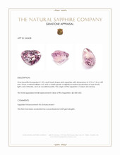 1.52 Ct. Pink Sapphire from Ceylon (Sri Lanka) Appraisal