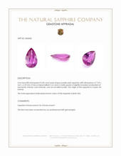 0.58 Ct. Purplish Pink Sapphire from Ceylon (Sri Lanka) Appraisal