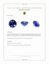 1.00 Ct. Blue Sapphire from Ceylon (Sri Lanka) Appraisal