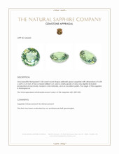 1.00 Ct. Yellowish Green Sapphire from Madagascar Appraisal
