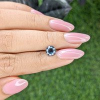 1.09 Ct. Greenish Blue Sapphire from Madagascar Life Style