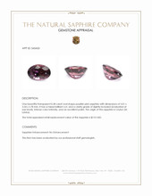 0.38 Ct. Purplish Pink Sapphire from Ceylon (Sri Lanka) Appraisal