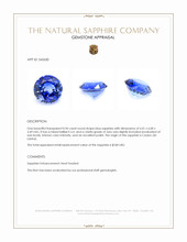 0.96 Ct. Blue Sapphire from Ceylon (Sri Lanka) Appraisal