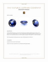 1.60 Ct. Blue Sapphire from Ceylon (Sri Lanka) Appraisal