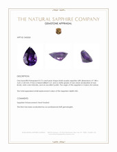 0.75 Ct. Bluish Purple Sapphire from Ceylon (Sri Lanka) Appraisal