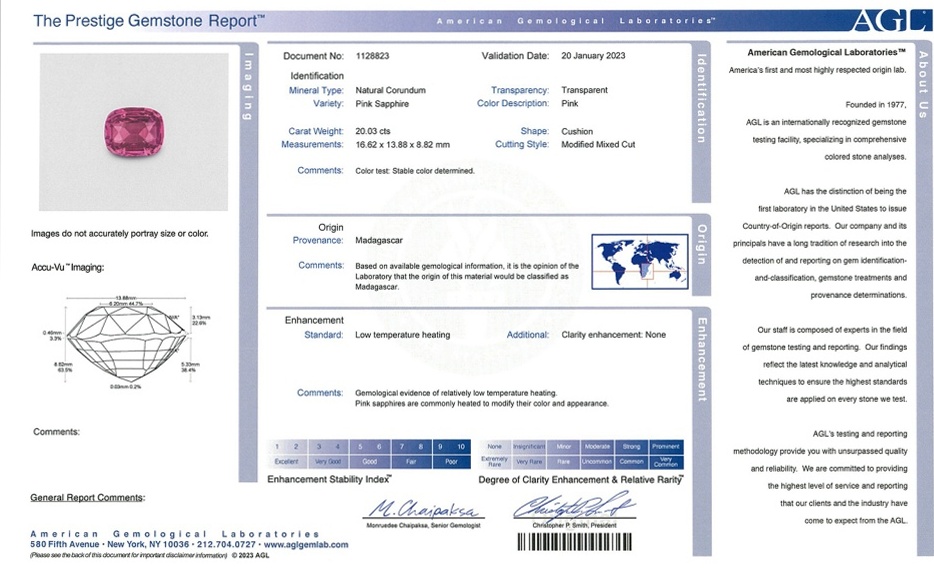 20.03 Ct. Pink Sapphire from Madagascar