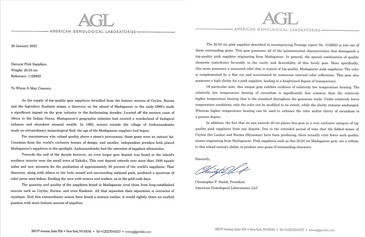 20.03 Ct. Pink Sapphire from Madagascar