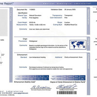 20.03 Ct. Pink Sapphire from Madagascar Scan Report