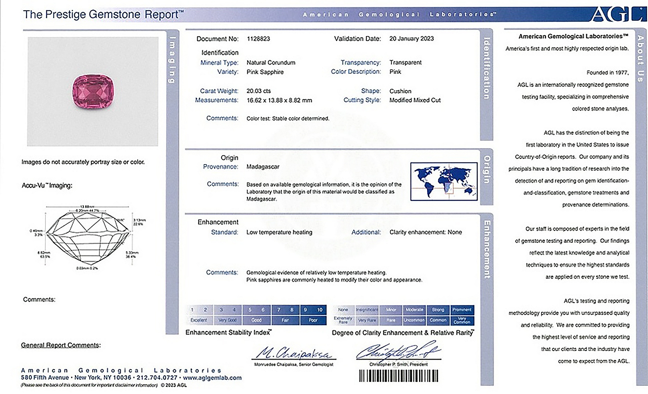 20.03 Ct. Pink Sapphire from Madagascar