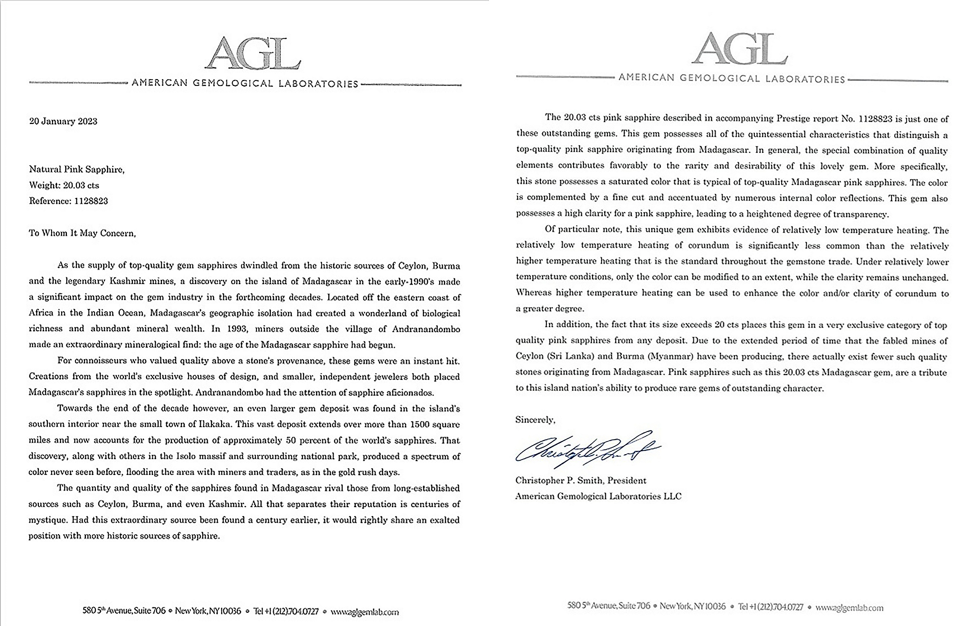 20.03 Ct. Pink Sapphire from Madagascar