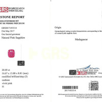 20.03 Ct. Pink Sapphire from Madagascar Scan Report