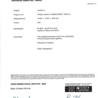 20.03 Ct. Pink Sapphire from Madagascar Scan Report