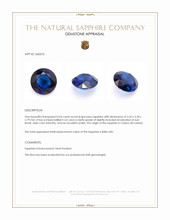 0.64 Ct. Blue Sapphire from Ceylon (Sri Lanka) Appraisal