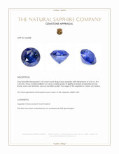 1.42 Ct. Blue Sapphire from Ceylon (Sri Lanka) Appraisal