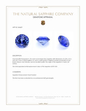 1.20 Ct. Blue Sapphire from Ceylon (Sri Lanka) Appraisal