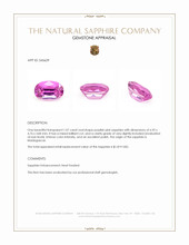 1.07 Ct. Purplish Pink Sapphire from Madagascar Appraisal