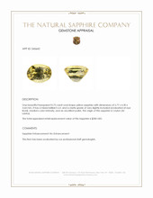 0.75 Ct. Yellow Sapphire from Ceylon (Sri Lanka) Appraisal