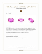 1.17 Ct. Purplish Pink Sapphire from Madagascar Appraisal