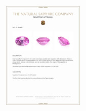 1.03 Ct. Purplish Pink Sapphire from Madagascar Appraisal