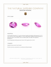 1.01 Ct. Purplish Pink Sapphire from Madagascar Appraisal