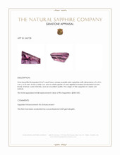 0.67 Ct. Purplish Pink Sapphire from Ceylon (Sri Lanka) Appraisal