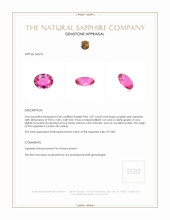 2.07 Ct. Purplish Pink Sapphire from Ceylon (Sri Lanka) Appraisal