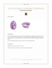 0.73 Ct. Pinkish Purple Sapphire from Ceylon (Sri Lanka) Appraisal