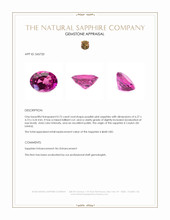 0.75 Ct. Purplish Pink Sapphire from Ceylon (Sri Lanka) Appraisal