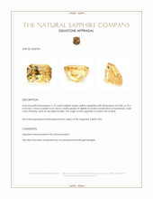 1.27 Ct. Yellow Sapphire from Ceylon (Sri Lanka) Appraisal