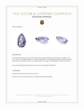 1.58 Ct. Purple Sapphire from Ceylon (Sri Lanka) Appraisal