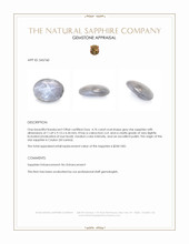 4.76 Ct. Grey Cabochon Star Sapphire from Ceylon (Sri Lanka) Appraisal