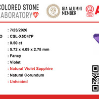 0.51 Ct. Violet Sapphire from Ceylon (Sri Lanka) Pdf