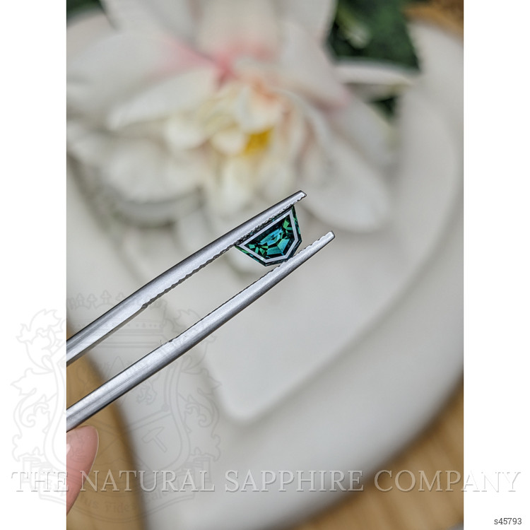 0.87 Ct. Bluish Green Sapphire from Ceylon (Sri Lanka)