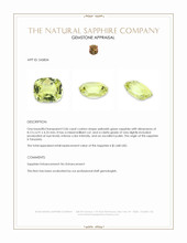 2.06 Ct. Yellowish Green Sapphire from Tanzania Appraisal