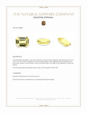 1.58 Ct. Yellow Sapphire from Ceylon (Sri Lanka) Appraisal
