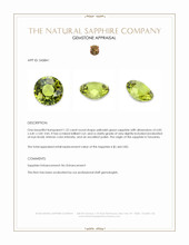1.22 Ct. Yellowish Green Sapphire from Tanzania Appraisal